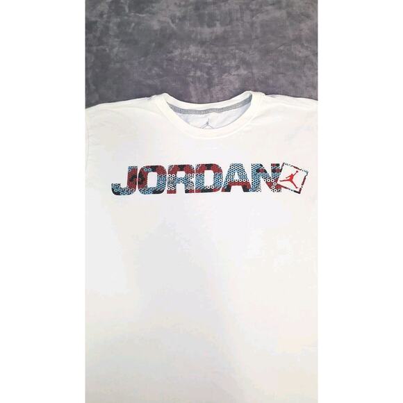 Jordan Retro Men’s Sz XXL Nike White Spell Out Graphic T Shirt C31-50 - Picture 5 of 10
